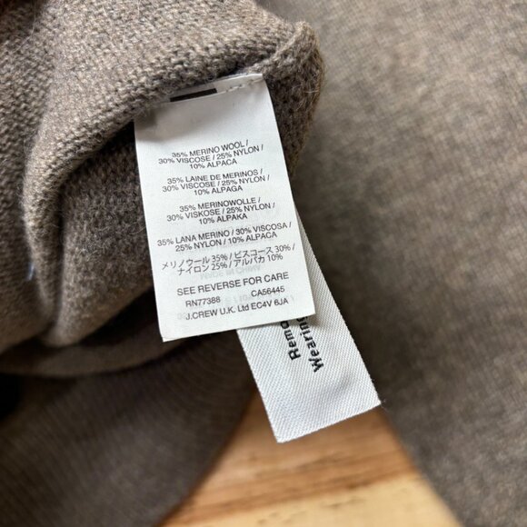 J Crew Sweater Mens Large Brown 1/4 Zip Pullover Wool Alpaca Blend Soft Slim - Picture 8 of 10